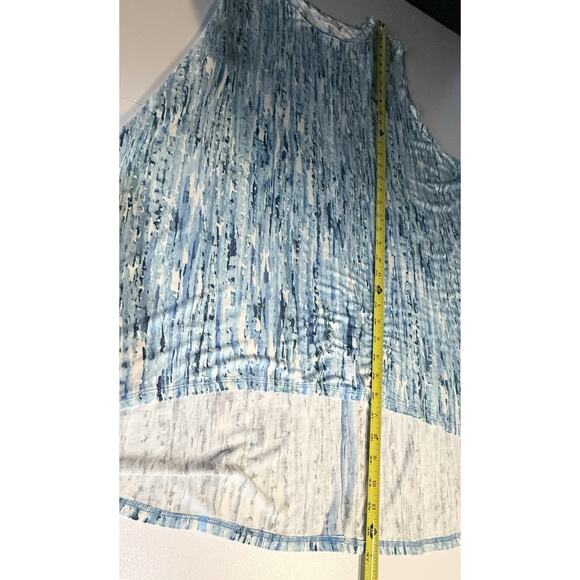 LOGO Layers By Lori Goldstein Blue Sleeveless Top 3X Lagenlook Artsy Coastal - Picture 7 of 8